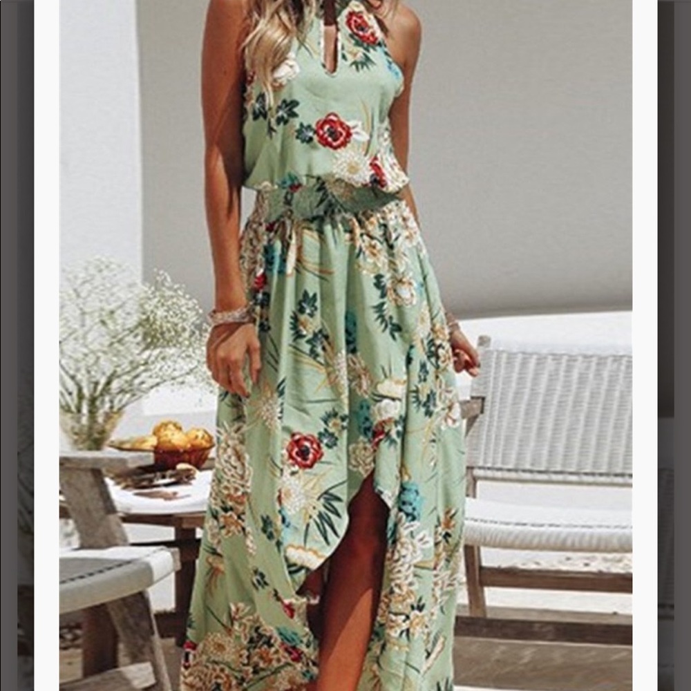 ModCurvy Boho Floral Beach Party Casual Maxi Dress